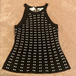 Black and White Sleeveless Top